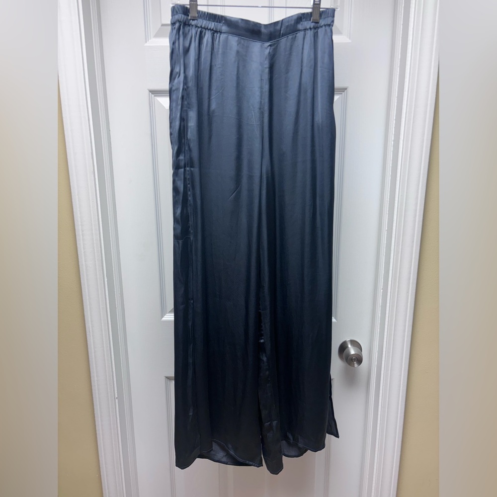 Noctur Flowy Navy/Black Wide Leg Pants | Women’s M - Picture 1 of 10